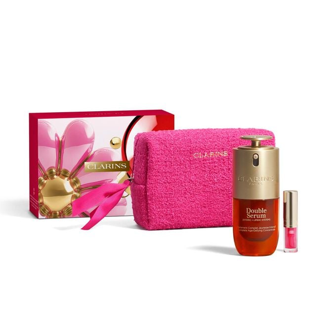 Zestaw przeciwstarzeniowy do pielęgnacji sk&oacute;ry &ndash; Clarins Double Serum & Lip Comfort Oil