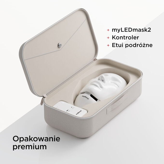 myLEDmask2 &ndash; Maska LED do twarzy i szyi z technologią Red&Infrared Light, wspierająca produkcję kolagenu
