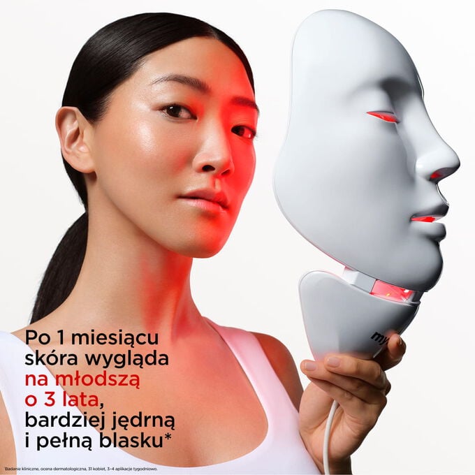 myLEDmask2 &ndash; Maska LED do twarzy i szyi z technologią Red&Infrared Light, wspierająca produkcję kolagenu