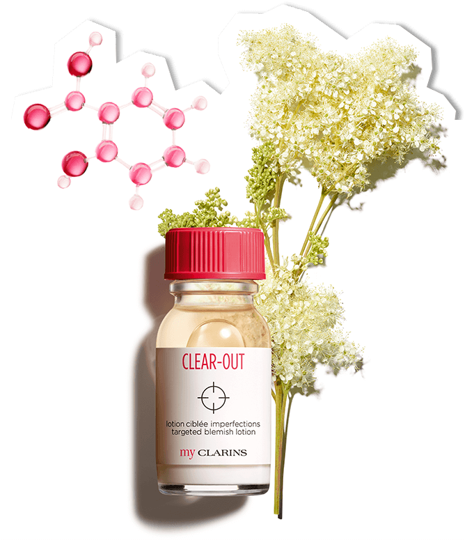 PACKSHOT Z ROŚLINĄ BALSAMU CLEAR-OUT LOTION ACTIVATED