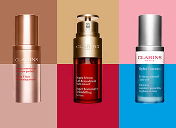 Kompozycja ułożona z serum Clarins