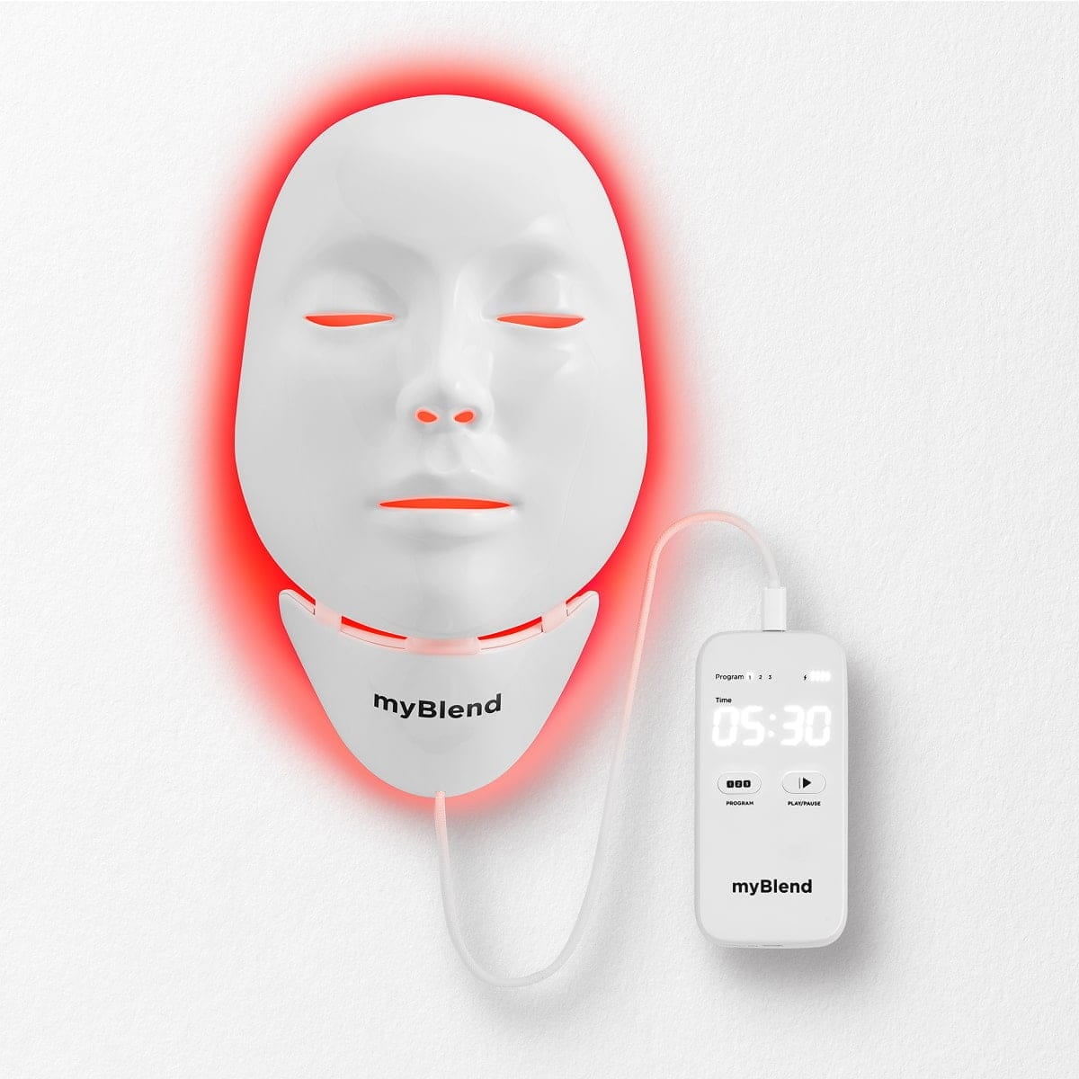 myLEDmask2 &ndash; Maska LED do twarzy i szyi z technologią Red&amp;Infrared Light, wspierająca produkcję kolagenu