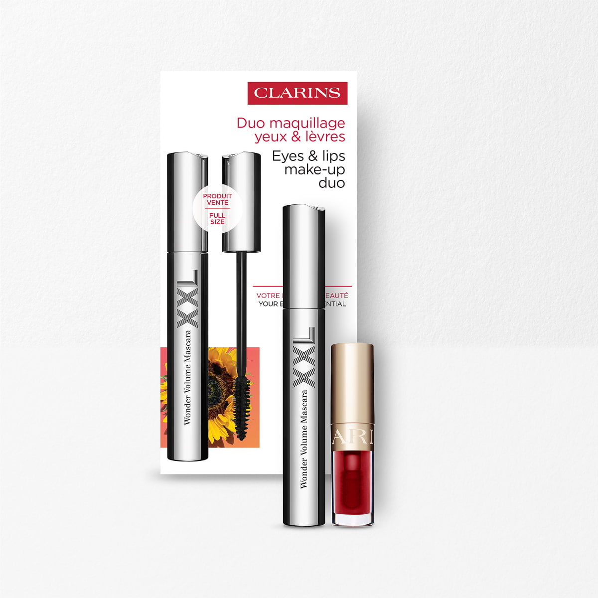 Zestaw z tuszem do rzęs Wonder Volume Mascara XXL i olejkiem do ust Lip Comfort Oil
